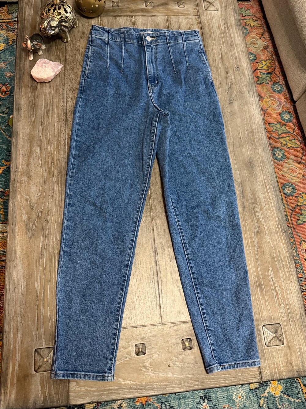 Levi’s High Waisted Taper Premium Blue Denim Jeans